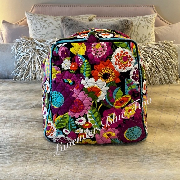 VERA BRADLEY Va Va Bloom Large Duffle Bag Zipper USA Pink Green Y2K Yellow - Picture 7 of 12